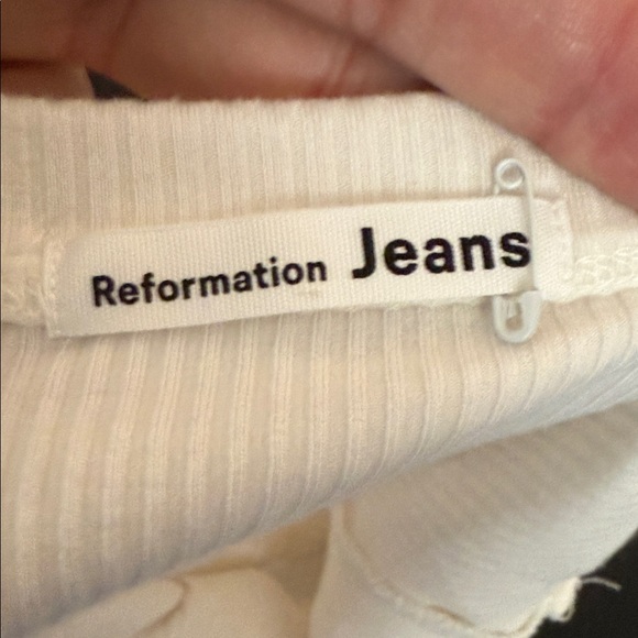 Reformation Ivory Ribbed Tank Top - Picture 4 of 5